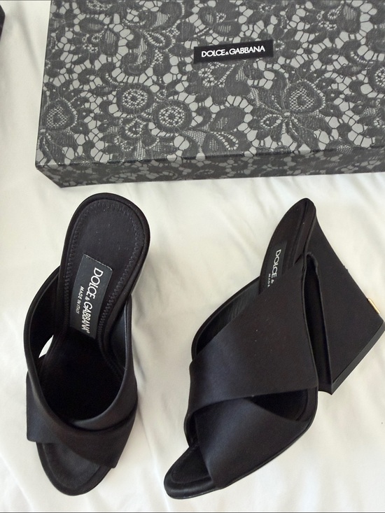 Dolce & Gabbana Shoes - Dolce & Gabbana Black Crisscross Mule Slides